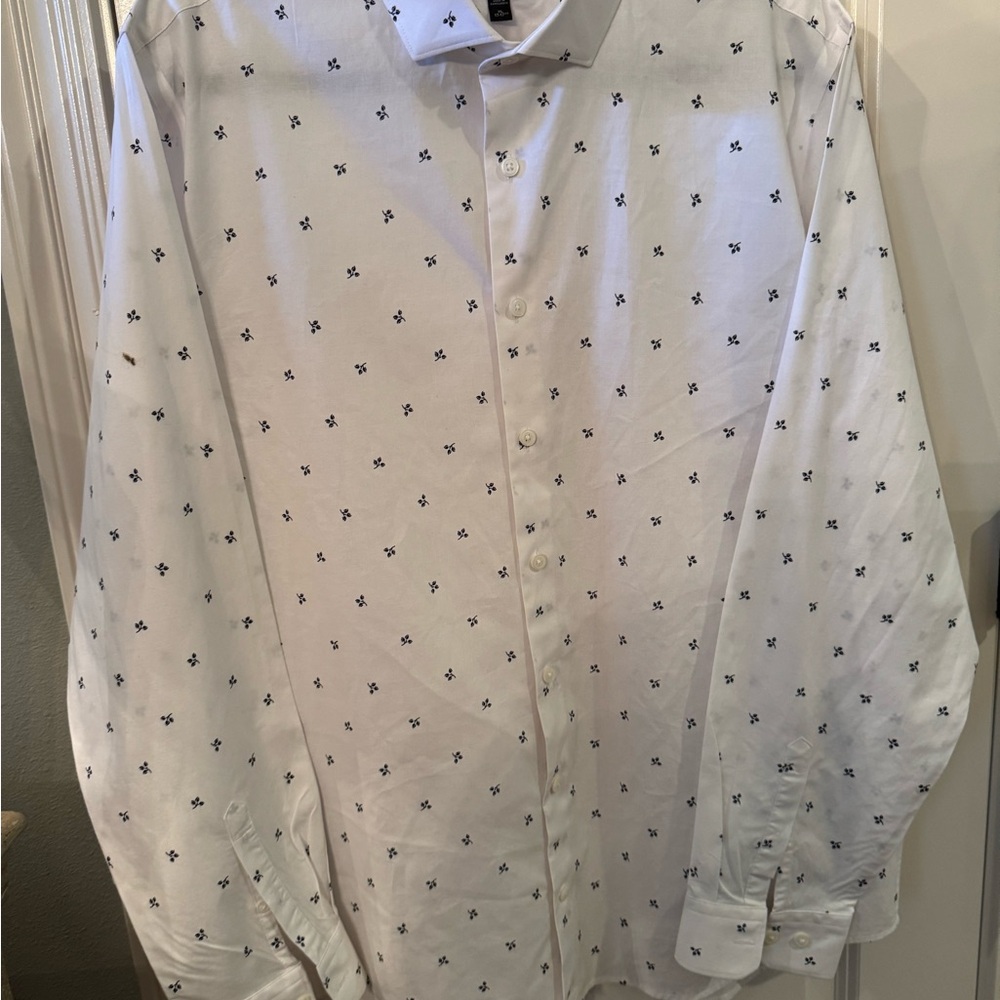 Express White Casual Button Down Shirt